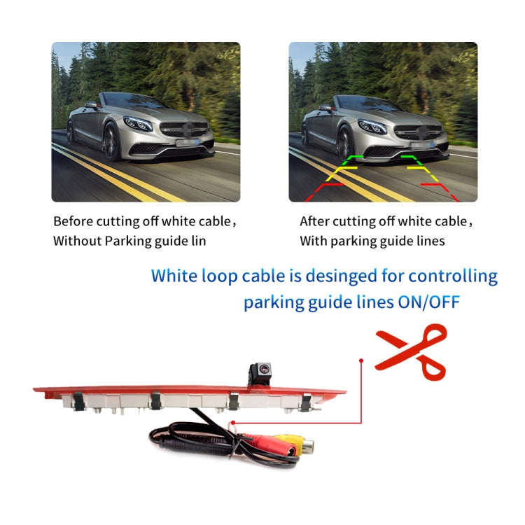 PZ468 Car Water-resistant 170 Degree Brake Light View Camera + 7 inch Rearview Monitor for Mercedes-Benz Vito 2016