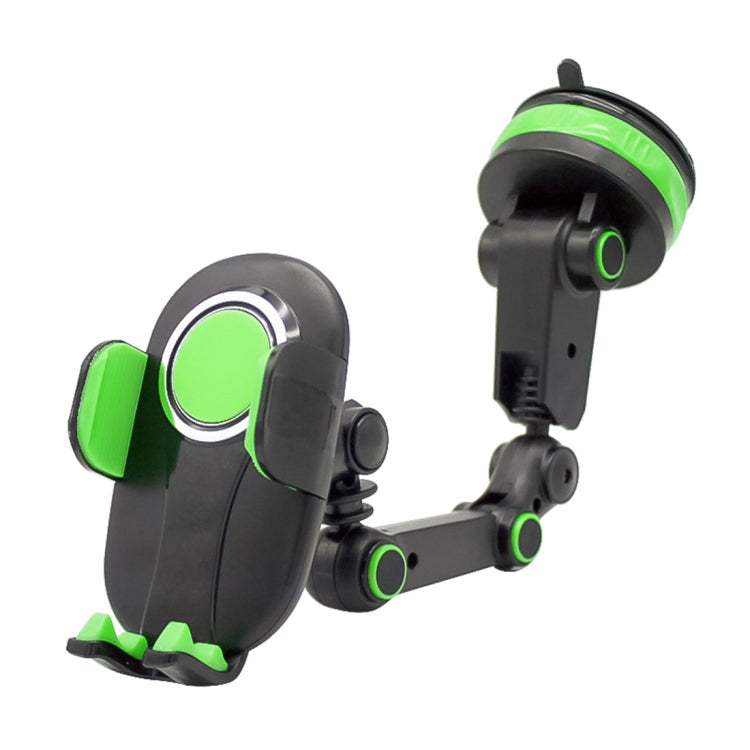 ZP-X0466 Car 360 Degree Rotating Telescopic Folding Round Suction Cup Mobile Phone Holder(Green) - Car Holders by PMC TechLife | Online Shopping South Africa | PMC TechLife