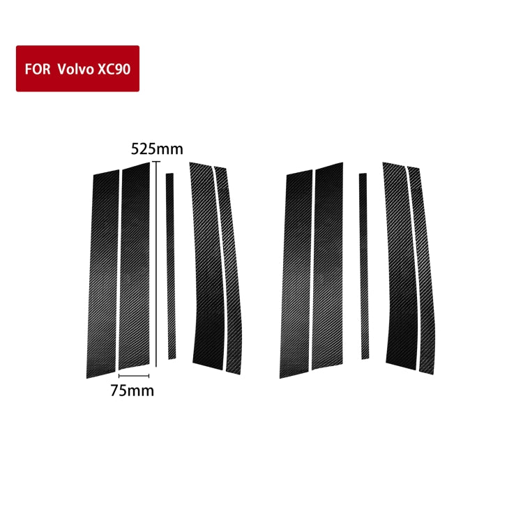 10 in 1 Car Carbon Fiber Door and Window Pillar Decorative Sticker for Volvo XC90 2003-2014, Left and Right Drive Universal - Decorative Strip by PMC TechLife | Online Shopping South Africa | PMC TechLife