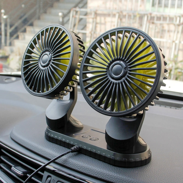 F404 Car Center Console USB Dual-head Electric Cooling Fan with Aromatherapy - free shipping - PMC TechLife - Order now!