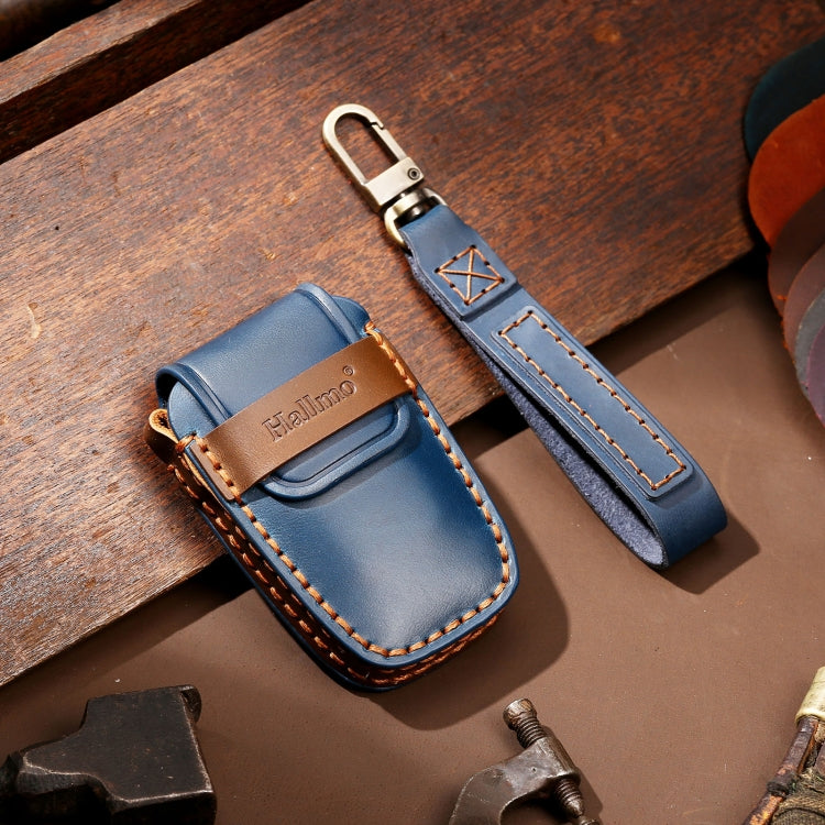 Hallmo Car Cowhide Leather Key Protective Cover Key Case for Toyota Corolla 2018 3-button(Blue) - free shipping - PMC TechLife - Order now!