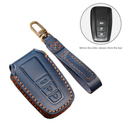 Hallmo Car Cowhide Leather Key Protective Cover Key Case for Toyota Corolla 2018 3-button(Black)