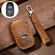 Hallmo Car Cowhide Leather Key Protective Cover Key Case for Subaru Forester(Brown) - Car Key Cases by Hallmo | Online Shopping South Africa | PMC TechLife | Buy Now Pay Later Mobicred