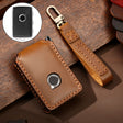 Hallmo Car Cowhide Leather Key Protective Cover Key Case for New Volvo(Brown) - Car Key Cases by Hallmo | Online Shopping South Africa | PMC TechLife | Buy Now Pay Later Mobicred
