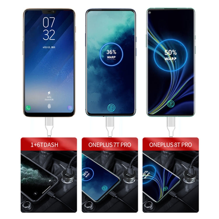 DASH / WARP 30W Car Flash Charger for OnePlus (Silver) - Car Charger by PMC TechLife | Online Shopping South Africa | PMC TechLife