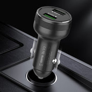 Dual USB 66W Car Flash Charger for OPPO / Huawei (Silver)