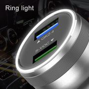 Dual USB 66W Car Flash Charger for OPPO / Huawei (Silver)