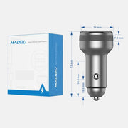 Dual USB 66W Car Flash Charger for OPPO / Huawei (Red)