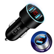 JMG-C016A 5 PCS 5V 3.1A Car Dual USB Charger with LED Display(Black) - Car Charger by PMC TechLife | Online Shopping South Africa | PMC TechLife