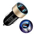 JMG-C016A 5 PCS 5V 3.1A Car Dual USB Charger with LED Display(Gold) - Car Charger by PMC TechLife | Online Shopping South Africa | PMC TechLife