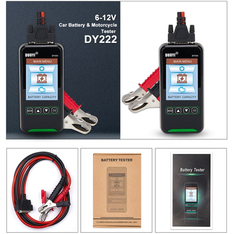 DUOYI DY222 Car 12V / 24V Battery Tester - free shipping - PMC Jewellery - Order now!