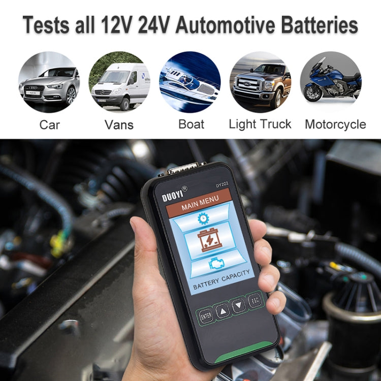 DUOYI DY222 Car 12V / 24V Battery Tester - free shipping - PMC Jewellery - Order now!