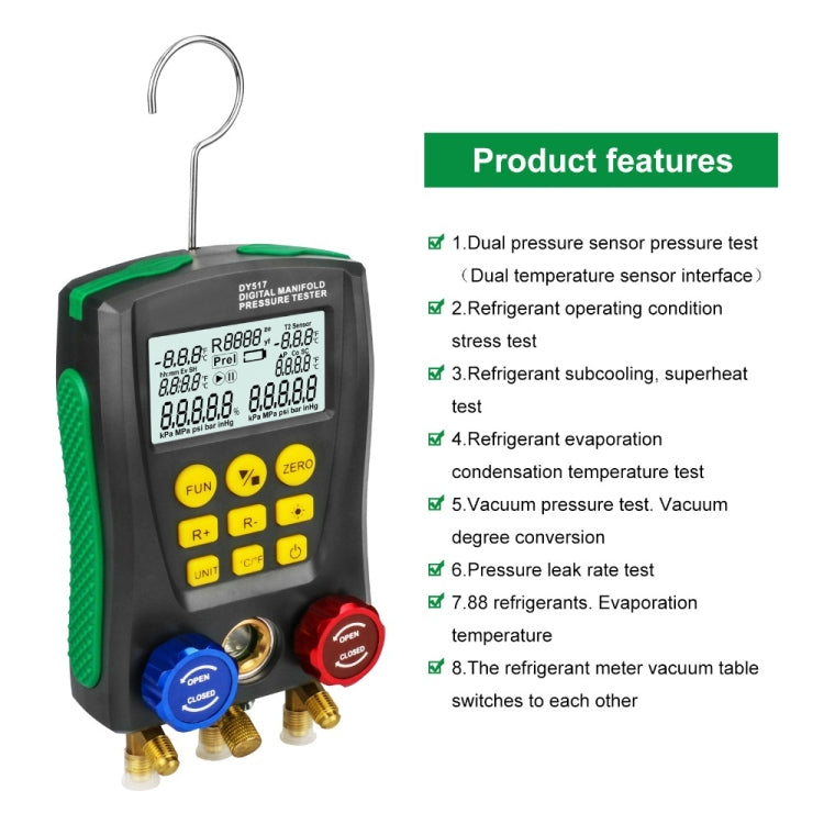 DUOYI DY517A Car Air Conditioning Diagnostic Instrument Temperature Monitor Fluoride Meter - free shipping - PMC TechLife - Order now!