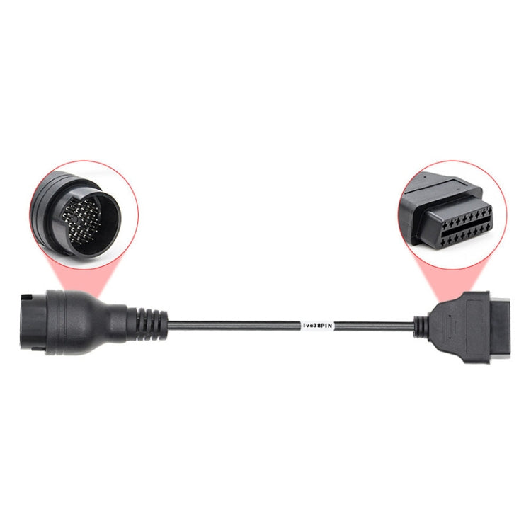 38Pin to 16Pin Truck OBD2 Conversion Cable OBDII Diagnostic Adapter Cable for Iveco - free shipping - PMC TechLife - Order now!