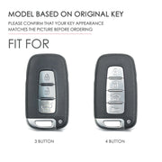 Hallmo Car Cowhide Leather Key Protective Cover Key Case for KIA K2 / K3 / K5 3-button(Brown)