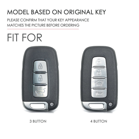 Hallmo Car Cowhide Leather Key Protective Cover Key Case for KIA K2 / K3 / K5 3-button(Brown)