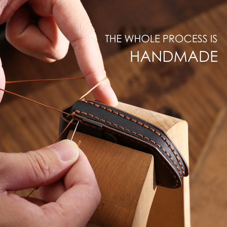 Hallmo Car Cowhide Leather Key Protective Cover Key Case for Hyundai 3-button(Brown) - free shipping - PMC TechLife - Order now!