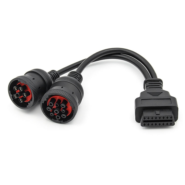 J1708 J1939 6Pin 9Pin to OBD2 16Pin Female Car Diagnostic Adapter Cable - Cables & Connectors by PMC TechLife | Online Shopping South Africa | PMC TechLife