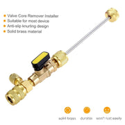 R410A R22 Spool Remover Installation Tool with Dual Size SAE 1/4 and 5/16 Ports