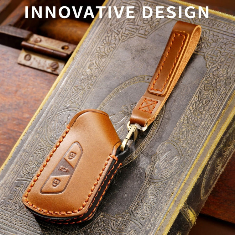 Hallmo Car Cowhide Leather Key Protective Cover for Volkswagen Golf 8(Black) - free shipping - PMC TechLife - Order now!