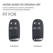 Hallmo Car Genuine Leather Key Protective Cover for Jeep Compass 4-button(Blue)