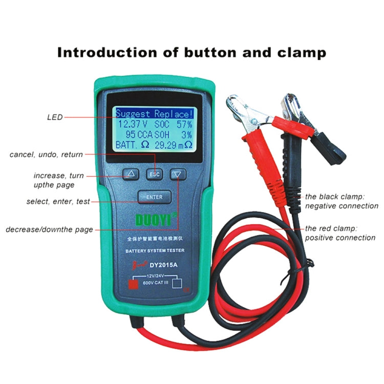DUOYI DY2015A Car 12V 24V Digital CCA Load Battery Charging Digital Capacity Tester - free shipping - PMC Jewellery - Order now!