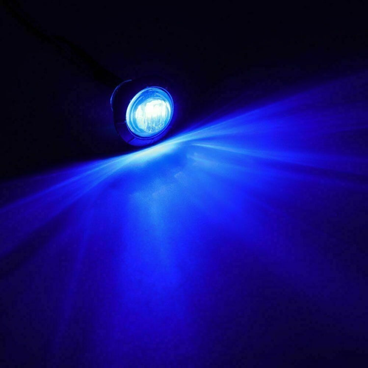 10 PCS MK-009 3/4 inch Car / Truck 3LEDs Side Marker Indicator Lights Bulb Lamp (Blue Light)