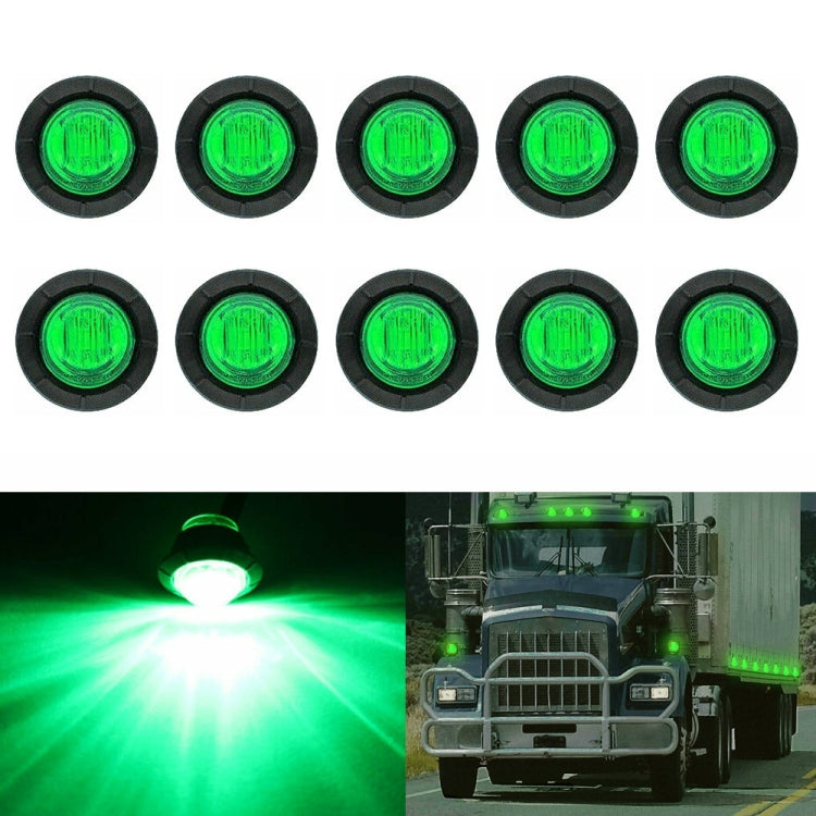 10 PCS MK-009 3/4 inch Car / Truck 3LEDs Side Marker Indicator Lights Bulb Lamp (Green Light) - free shipping - PMC TechLife - Order now!