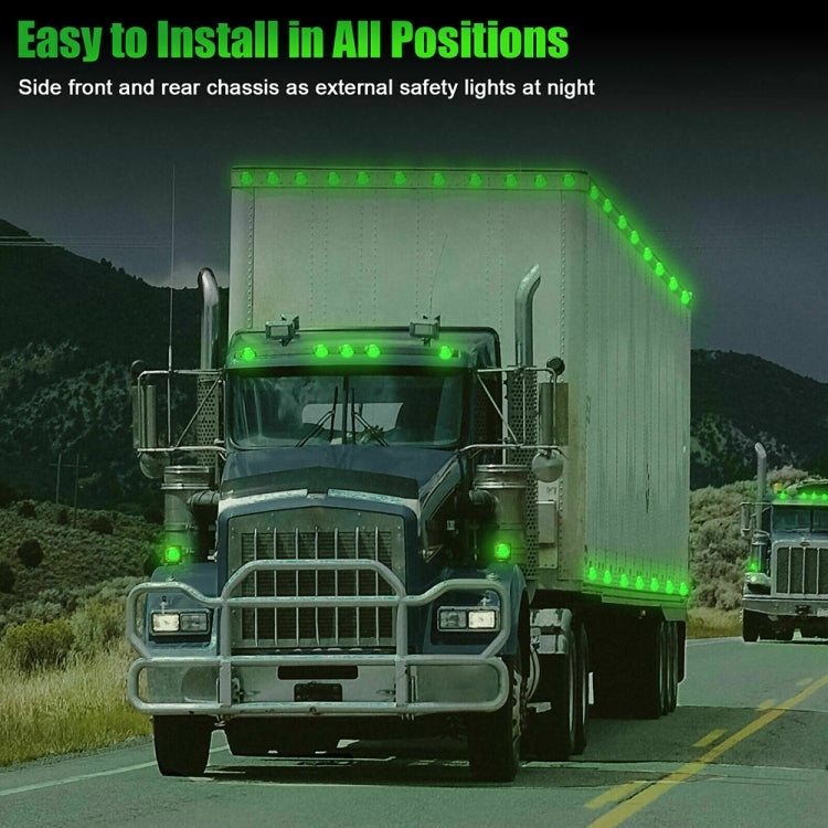 10 PCS MK-009 3/4 inch Car / Truck 3LEDs Side Marker Indicator Lights Bulb Lamp (Green Light) - free shipping - PMC TechLife - Order now!