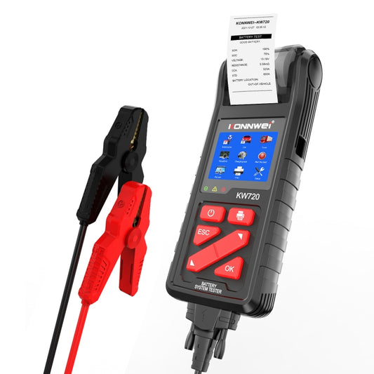 KONNWEI KW720 Car 3.2 inch 6V-24V Lead-acid Battery Tester with Printer - free shipping - PMC Jewellery - Order now!