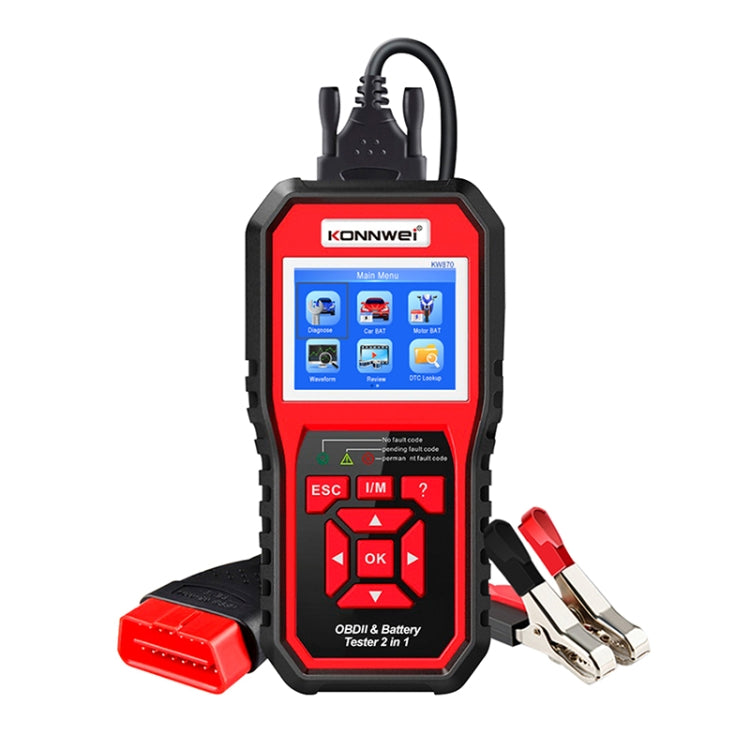KONNWEI KW870 2 in 1 Car OBD2 Fault Diagnosis + Battery Tester - free shipping - PMC TechLife - Order now!