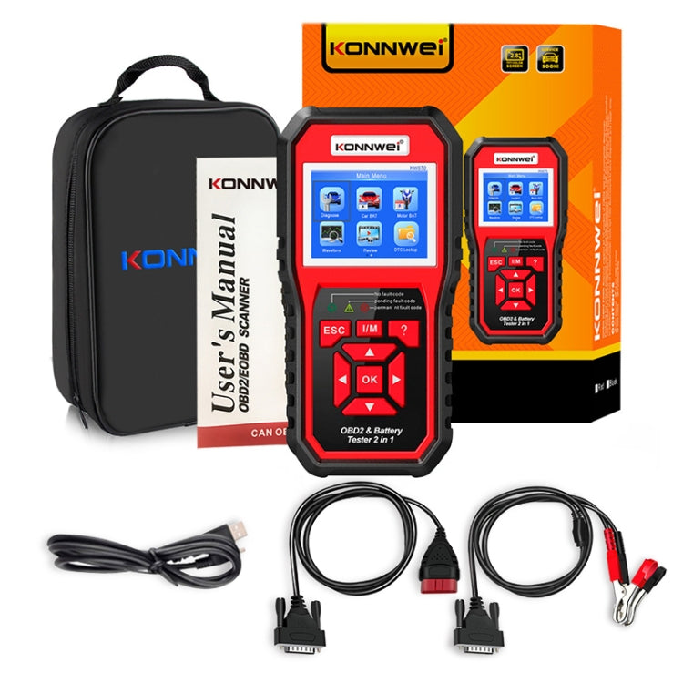 KONNWEI KW870 2 in 1 Car OBD2 Fault Diagnosis + Battery Tester - free shipping - PMC TechLife - Order now!