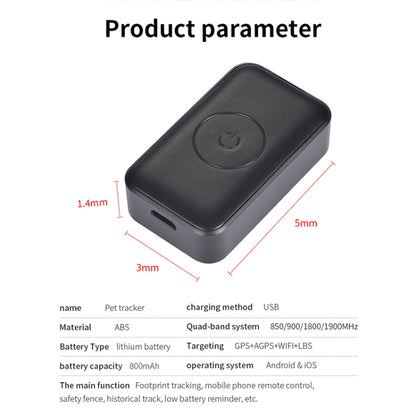 P03 2G Waterproof Pet GPS Tracker GPS+AGPS+WiFi+LBS Locator - Pet Tracker by PMC Jewellery | Online Shopping South Africa | PMC Jewellery | Buy Now Pay Later Mobicred