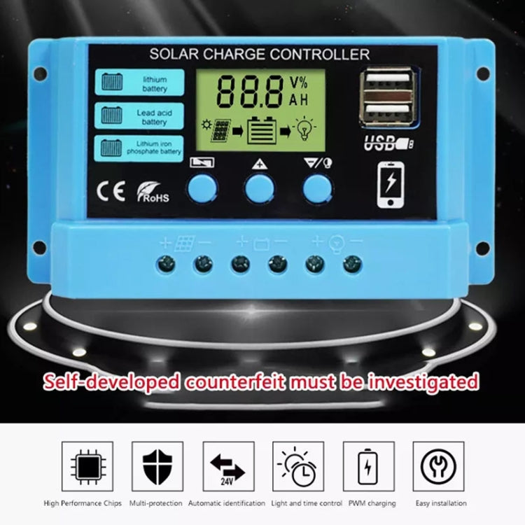 30A Solar Charge Controller 12V / 24V Lithium Lead-Acid Battery Charge Discharge PV Controller - Voltage Stabilizer by PMC TechLife | Online Shopping South Africa | PMC TechLife