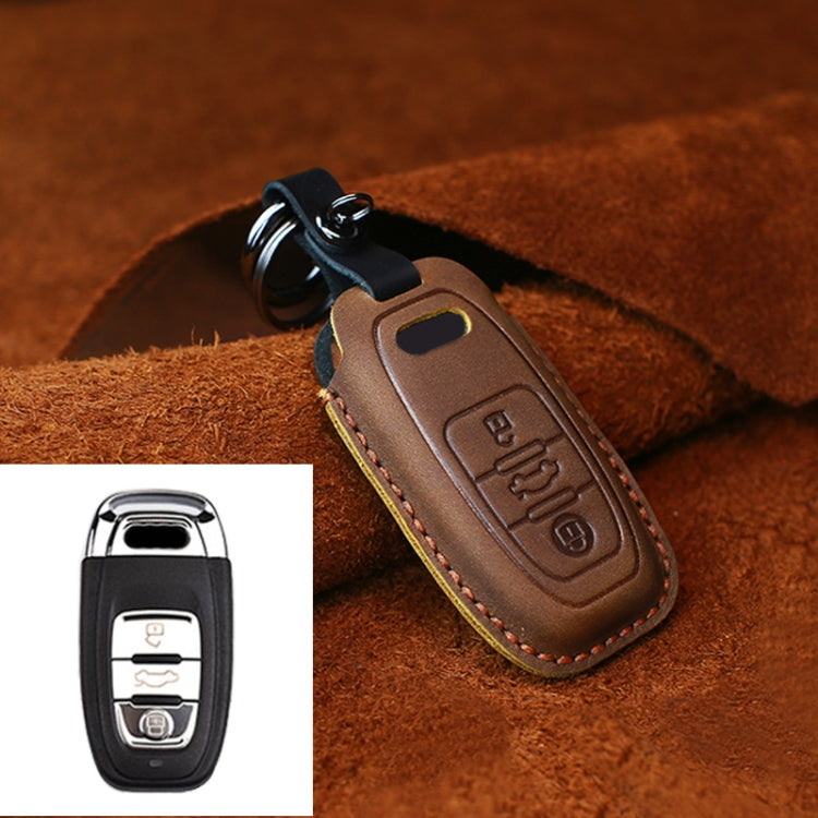 For Audi Series Car Cowhide Leather Key Protective Cover Key Case, B Version 2011-2018 (Brown) - free shipping - PMC TechLife - Order now!
