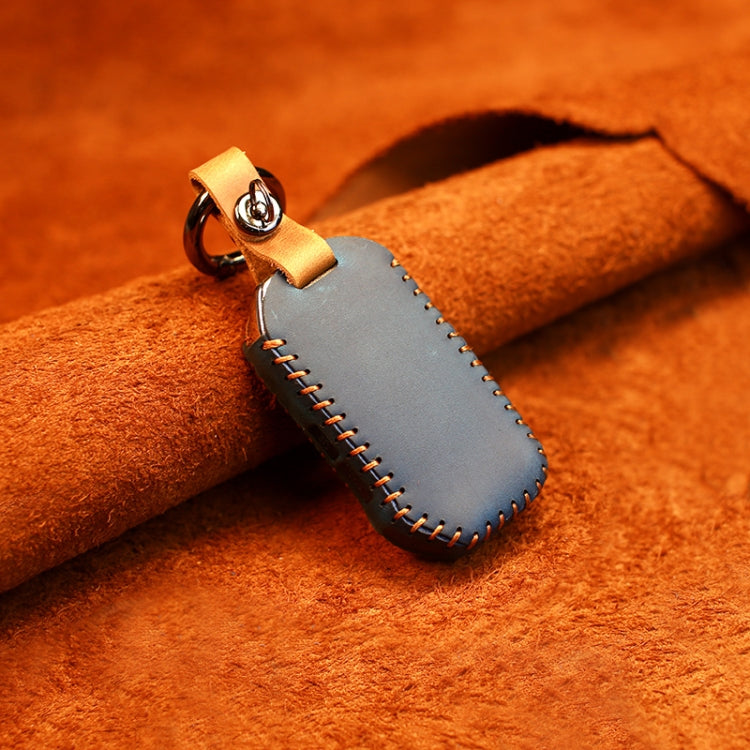 For Kia Car Cowhide Leather Key Protective Cover Key Case, Square Version (Blue) - Car Key Cases by PMC TechLife | Online Shopping South Africa | PMC TechLife