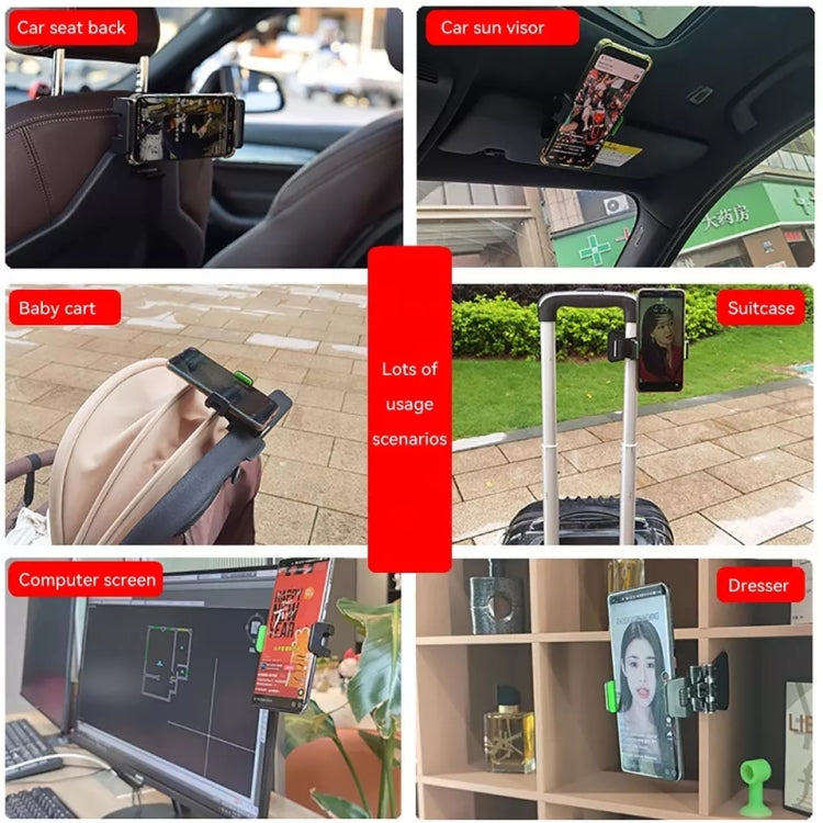 Multifunctional Car Sun Visor Rear Seat Mobile Phone Holder (Green) - Car Holders by PMC TechLife | Online Shopping South Africa | PMC TechLife
