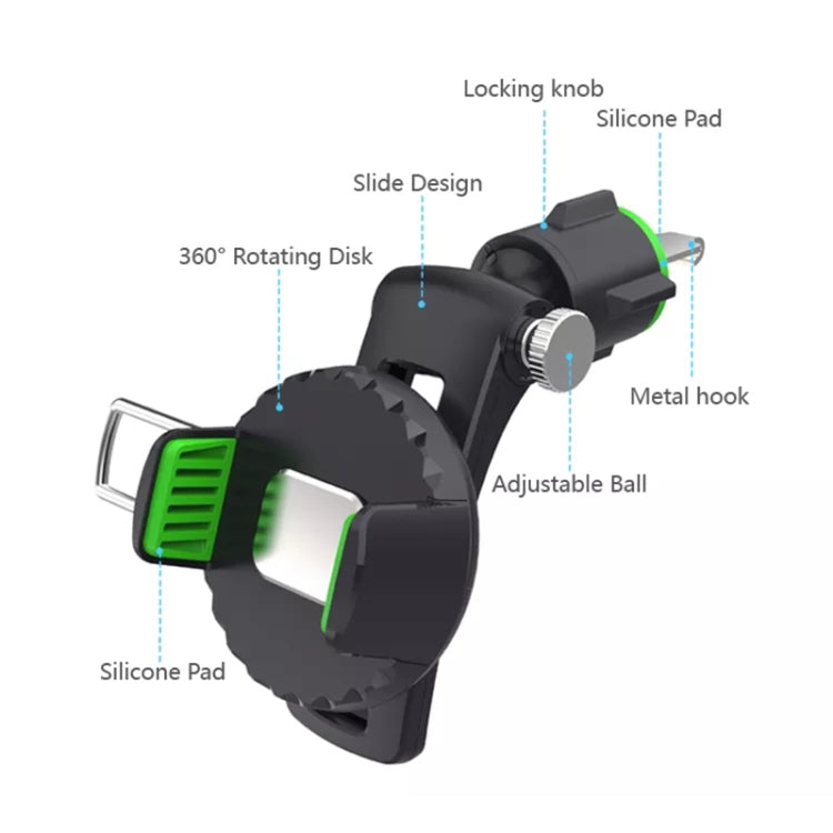 Multifunctional Car Air Conditioner Air Outlet Phone Holder (Green)