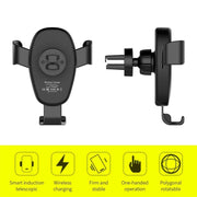 Car Wireless Charger Multifunctional Mobile Phone Wireless Charger Stand (Black)