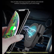 Car Wireless Charger Multifunctional Mobile Phone Wireless Charger Stand (Black)