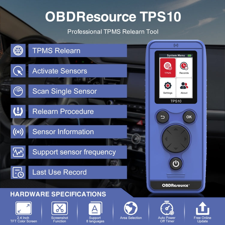 OBDResource TPS10 Car Tire Pressure Reset Meter EL50448 - free shipping - PMC Jewellery - Order now!