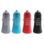 2pcs PD 20W Aluminum Alloy Dual Interface Car Fast Charger (Red)