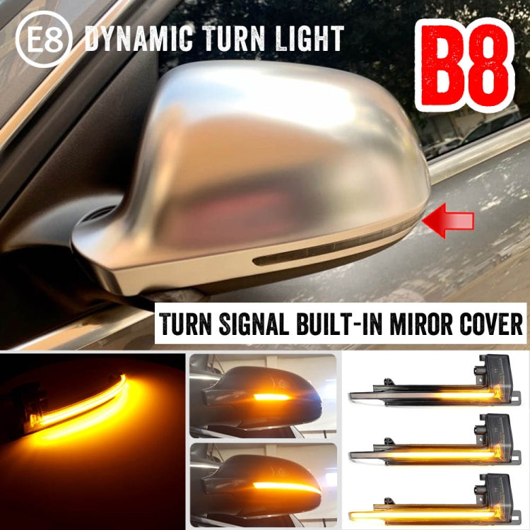 1 Pair For Audi A4 B8 Car Dynamic LED Turn Signal Light Rearview Mirror Flasher Water Blinker (Transparent Black) - Arrow Turn Lights by PMC Jewellery | Online Shopping South Africa | PMC Jewellery