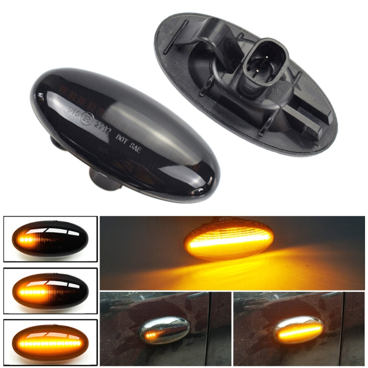 2pcs For Mazda 2 DY 2003-2007 Car Dynamic LED Fender Side Light (Transparent Black) - Arrow Turn Lights by PMC TechLife | Online Shopping South Africa | PMC TechLife