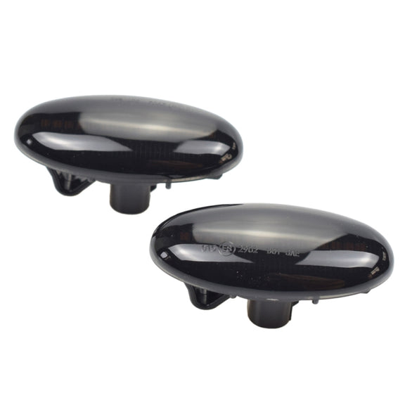 2pcs For Mazda 2 DY 2003-2007 Car Dynamic LED Fender Side Light (Transparent Black)