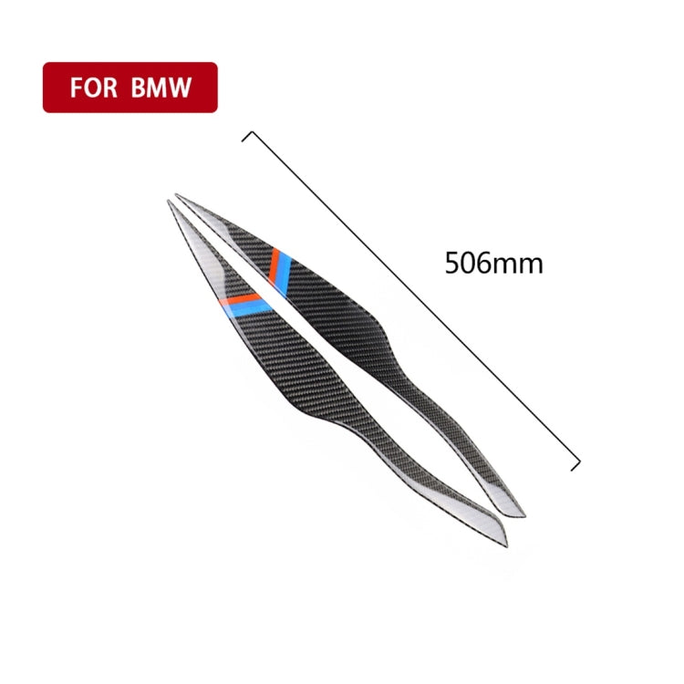 1 Pair Three Color Carbon Fiber Car Lamp Eyebrow Decorative Sticker for BMW E90 / 318i / 320i / 325i 2005-2008, Drop Glue Version - free shipping - PMC TechLife - Order now!