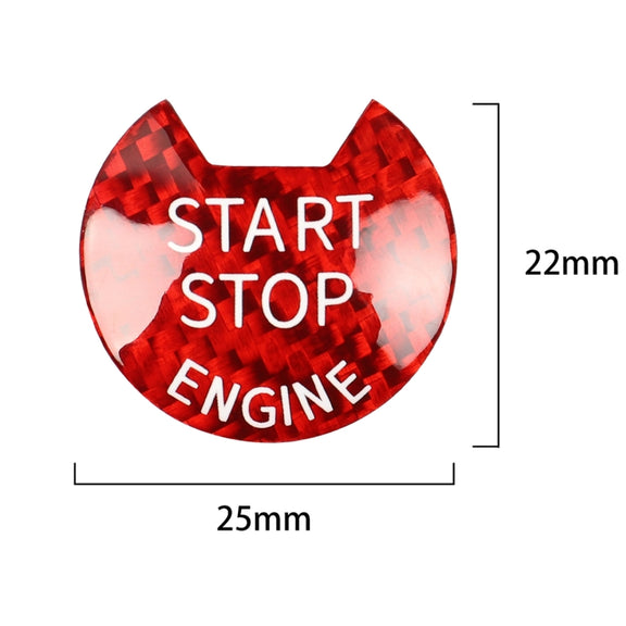 Car Carbon Fiber Engine Start Button Decorative Cover Trim for Nissan / Infiniti (Red)