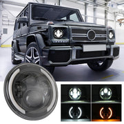 7 inch H4 / H13 DC 9V-30V 3000LM 3000K-6000K 25W Car Round Shape LED Headlight Lamps for Jeep Wrangler, with Angel Eye(White Light)