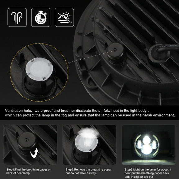 7 inch H4 / H13 DC 9V-30V 3000LM 3000K-6000K 25W Car Round Shape LED Headlight Lamps for Jeep Wrangler, with Angel Eye(White Light)