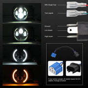 7 inch H4 / H13 DC 9V-30V 3000LM 3000K-6000K 25W Car Round Shape LED Headlight Lamps for Jeep Wrangler, with Angel Eye(White Light)